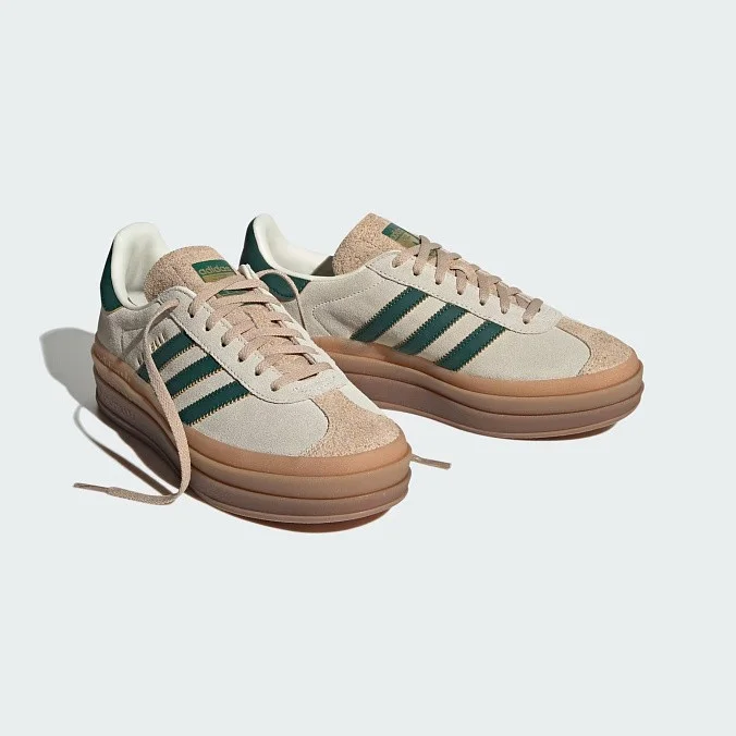 Кроссовки женские adidas Originals Gazelle Bold Cream White/Collegiate Green/Magic Beige
