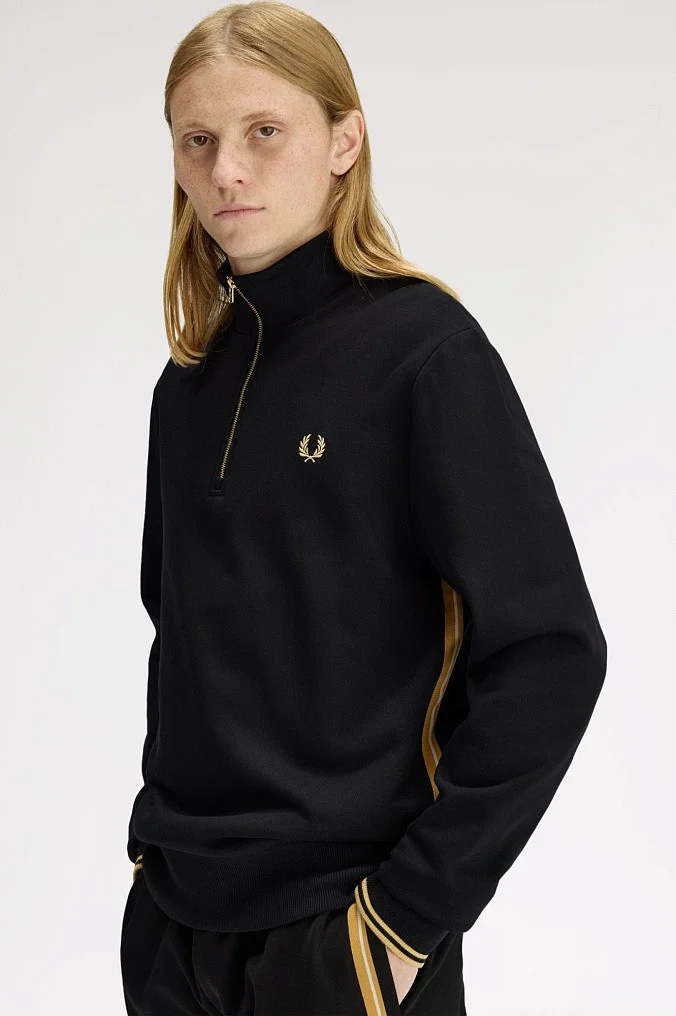 Толстовка Fred Perry Stripe Tape Half Zip Sweatshirt