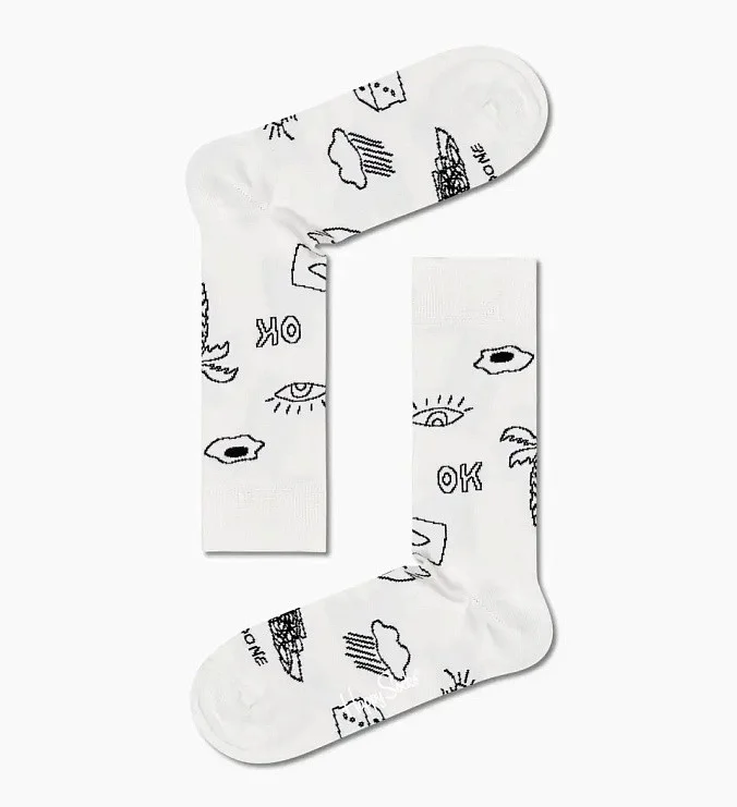 Набор носков Happy Socks Black And White Socks Gift Set 4-Pack