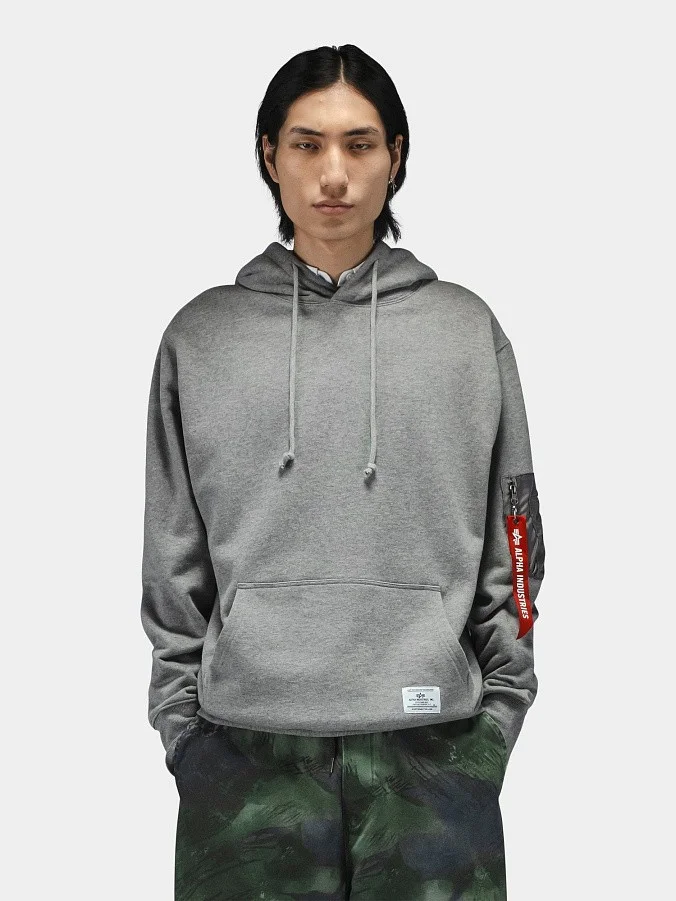 Толстовка Alpha Industries Utility Pocket Hoodie Medium Charcoal Heather