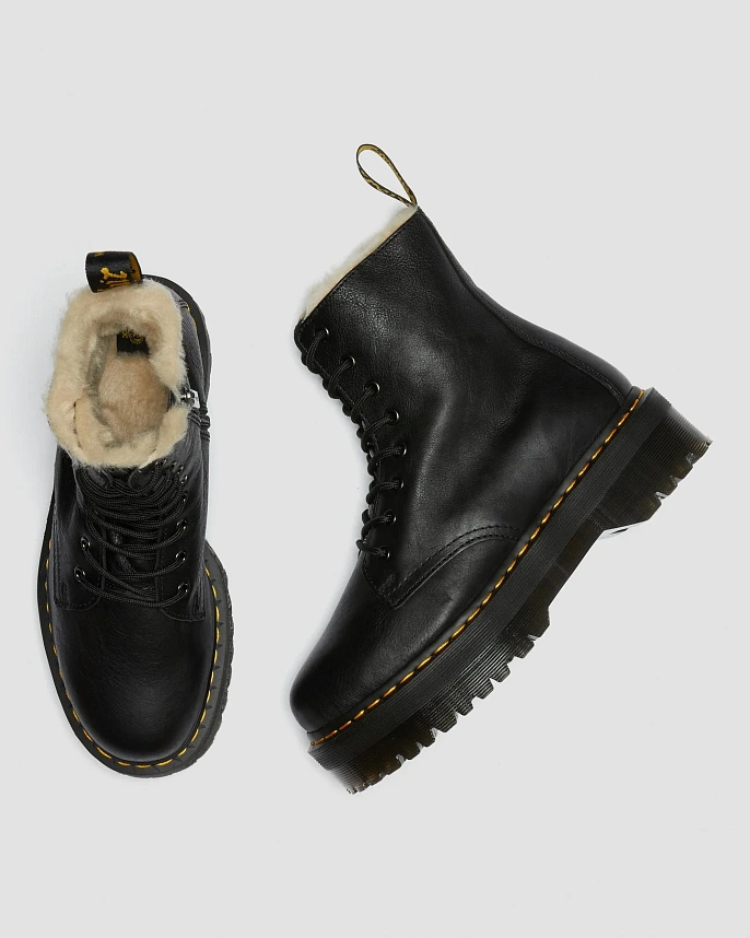 Ботинки женские Dr. Martens Jadon Fur-Lined Pisa Platform Leather Boots