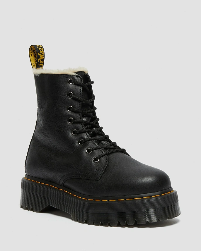 Ботинки женские Dr. Martens Jadon Fur-Lined Pisa Platform Leather Boots