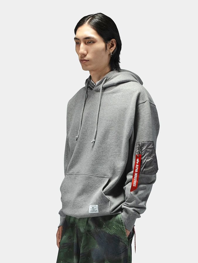 Толстовка Alpha Industries Utility Pocket Hoodie Medium Charcoal Heather