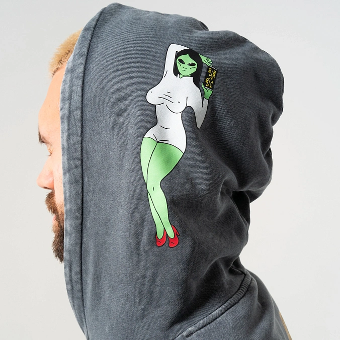 Толстовка RIPNDIP Nerms Cans Hoodie Charcoal Vintage Wash