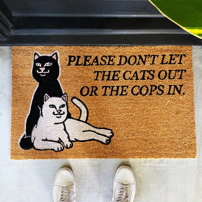 Коврик RIPNDIP Don't Let The Cops In Rug Brown