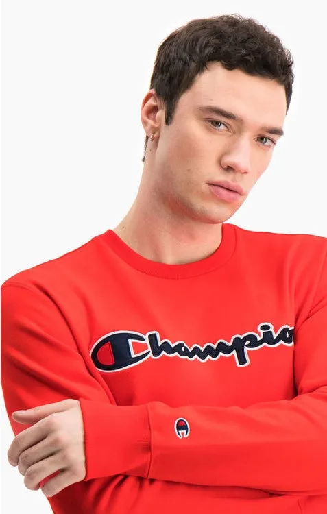 Толстовка Champion Satin Script Logo Cotton Terry Sweatshirt